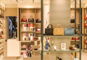 an expensive shop selling high-ticket items, luxury products and bags